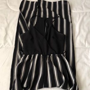 Papermoon Black & White Striped Jumpsuit